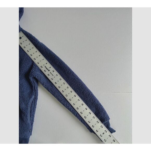 Athleta Girl So Snug Sherpa Hoodie 2.0 with pockets Damask Blue Size Large 12 - Picture 11 of 13